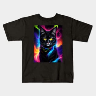 Fantasy Rainbow Furry Cat Kids T-Shirt